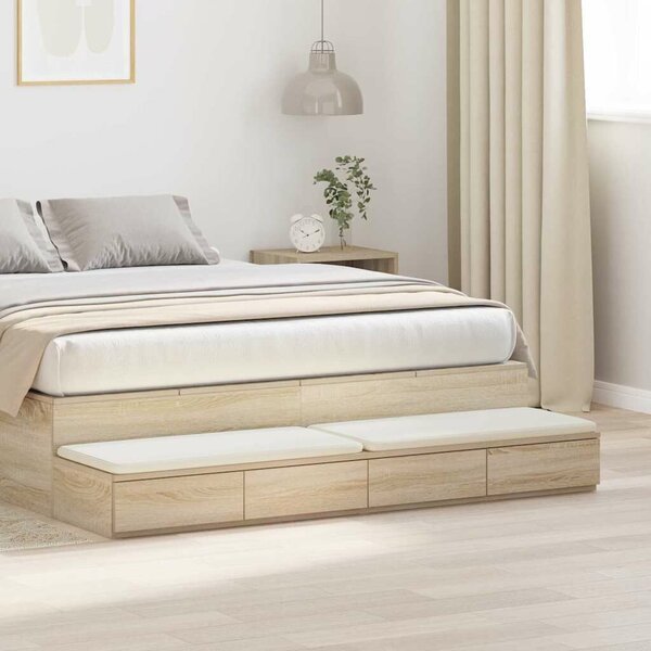 VidaXL Ágyfiókok fiókkal sonoma tölgy 140 x 36.5 x 16.5 cm Faanyag