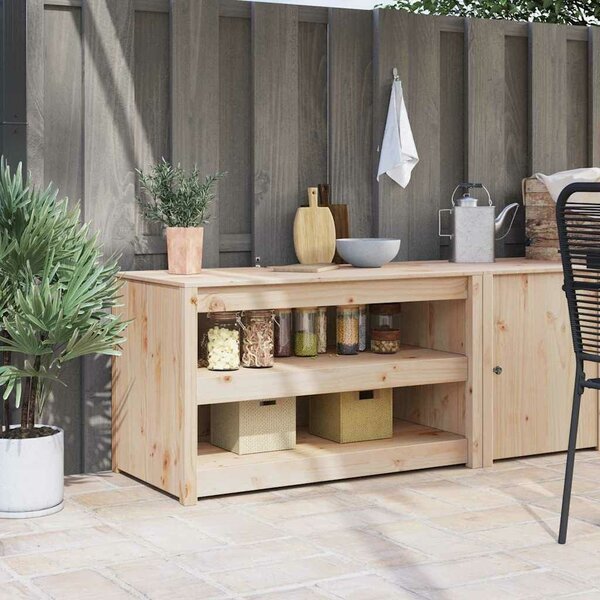 VidaXL Konyhaszekrény polcokkal Barna 106 x 55 x 64 cm Tömör fenyőfa