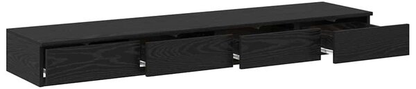 VidaXL Ágyfiókok fiókkal Musta tammi 160 x 36.5 x 16.5 cm Faanyag