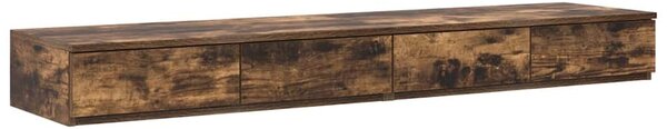 VidaXL Ágyfiókok fiókkal Füstölt tölgy 160 x 36.5 x 16.5 cm Faanyag