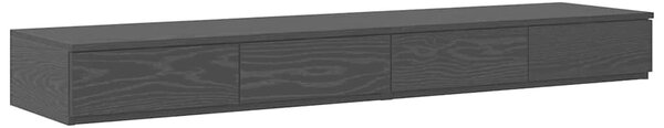 VidaXL Ágyfiókok fiókkal Musta tammi 160 x 36.5 x 16.5 cm Faanyag