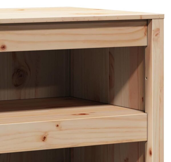 VidaXL Konyhaszekrény polcokkal Barna 106 x 55 x 64 cm Tömör fenyőfa