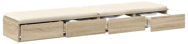 VidaXL Ágyfiókok fiókkal sonoma tölgy 140 x 36.5 x 16.5 cm Faanyag