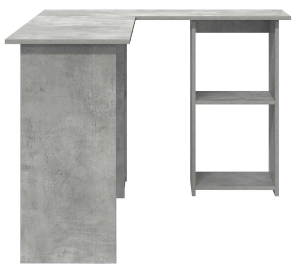 VidaXL Asztal polcokkal Beton szürke 142 x 102 x 73 cm Faanyag