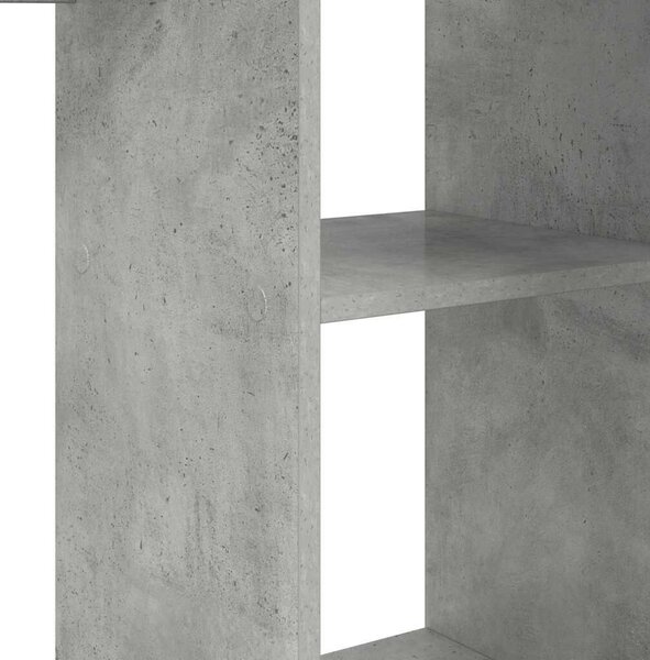 VidaXL Asztal polcokkal Beton szürke 142 x 102 x 73 cm Faanyag