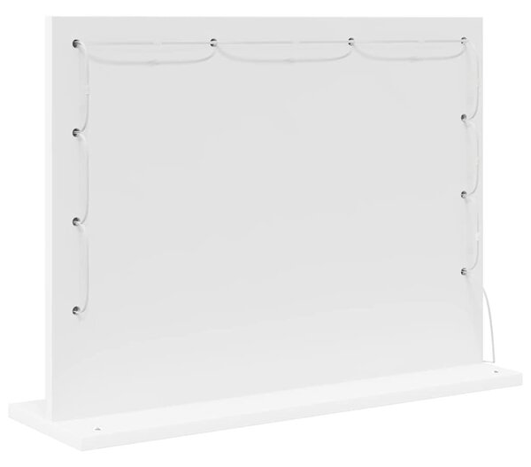 VidaXL Toalett Tükör Fehér 60 x 45 x 18 cm Megmunkált fa és üveg