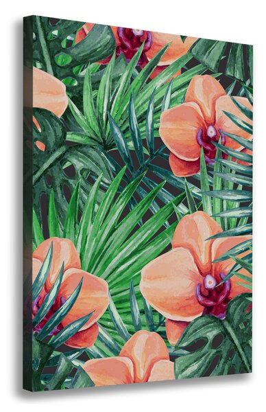 Egyedi vászonkép Orchid és pálmák