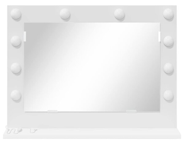 VidaXL Toalett Tükör Fehér 60 x 45 x 18 cm Megmunkált fa és üveg