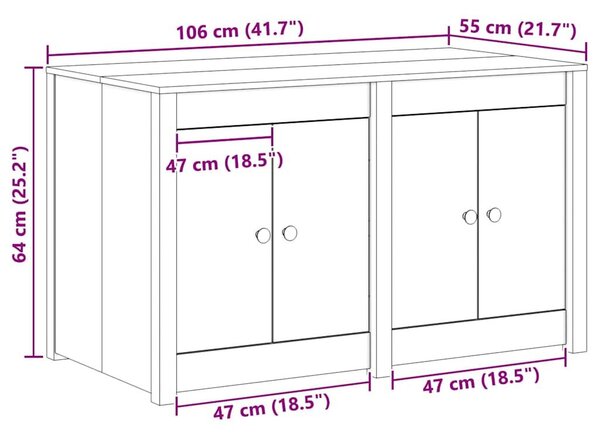 VidaXL Konyhaszekrény polcokkal MEPPEL Barna Tölgy 106 x 55 x 64 cm
