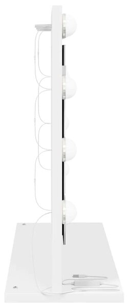 VidaXL Toalett Tükör Fehér 60 x 45 x 18 cm Megmunkált fa és üveg