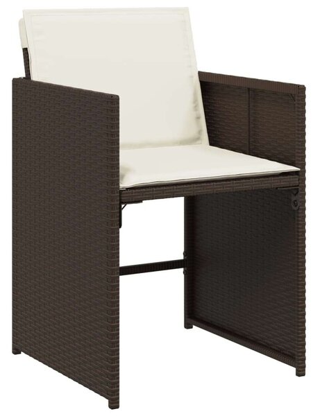 VidaXL 11 részes barna polyrattan kerti ülőgarnitúra párnákkal