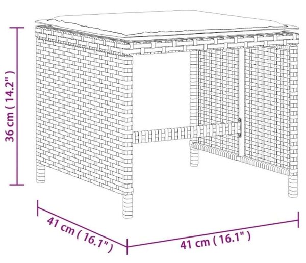 VidaXL Polyrattan Kerti Étkezőgarnitúra - 17 részes - Bézs