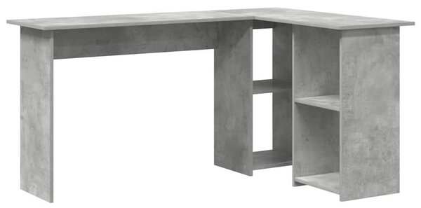 VidaXL Asztal polcokkal Beton szürke 142 x 102 x 73 cm Faanyag