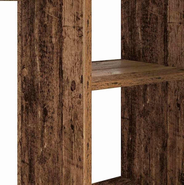 VidaXL Asztal polcokkal tárolóval Régi fa 142 x 102 x 73 cm Faanyag