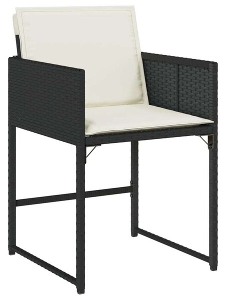 VidaXL Polyrattan Kerti Étkezőgarnitúra - 9 részes - Fekete