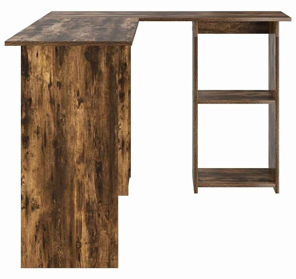 VidaXL Asztal polcokkal Füstölt tölgy 142 x 102 x 73 cm Faanyag
