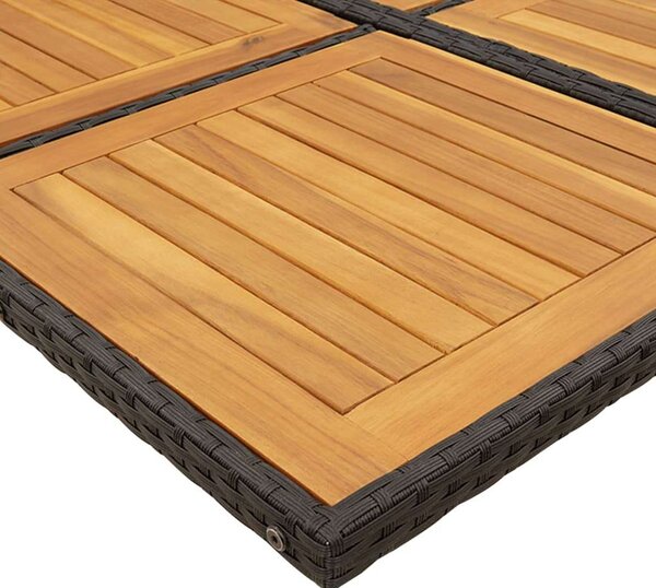 VidaXL Kerti Étkezőgarnitúra - 11 részes - Fekete Polyrattan