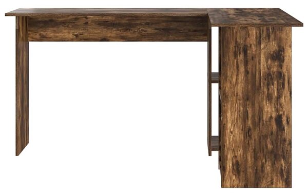 VidaXL Asztal polcokkal Füstölt tölgy 142 x 102 x 73 cm Faanyag
