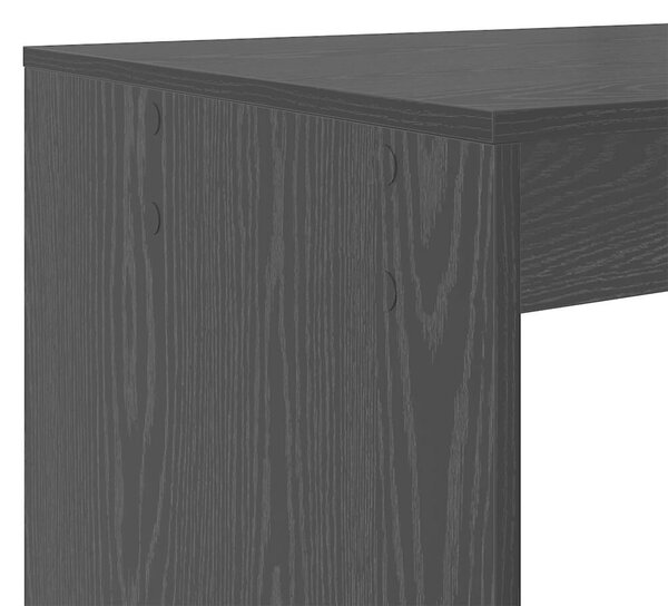 VidaXL Asztal polcokkal Musta tammi 108 x 55 x 103,5 cm Faanyag