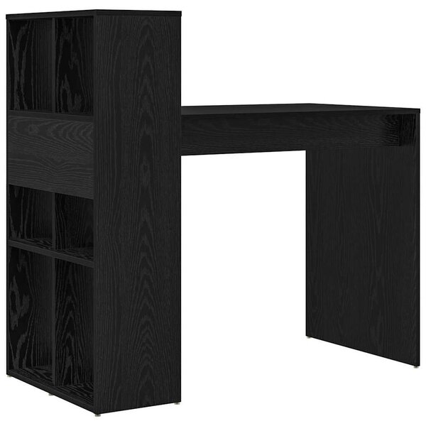 VidaXL Asztal polcokkal Musta tammi 108 x 55 x 103,5 cm Faanyag