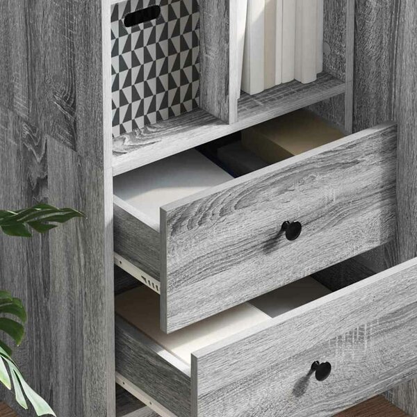 VidaXL Magasfiú fiókkal Szürke sonoma 45.5 x 34 x 127 cm Faanyag