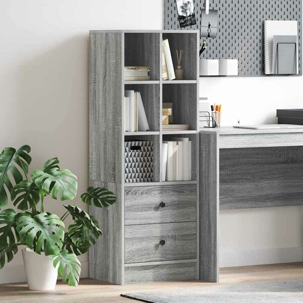 VidaXL Magasfiú fiókkal Szürke sonoma 45.5 x 34 x 127 cm Faanyag