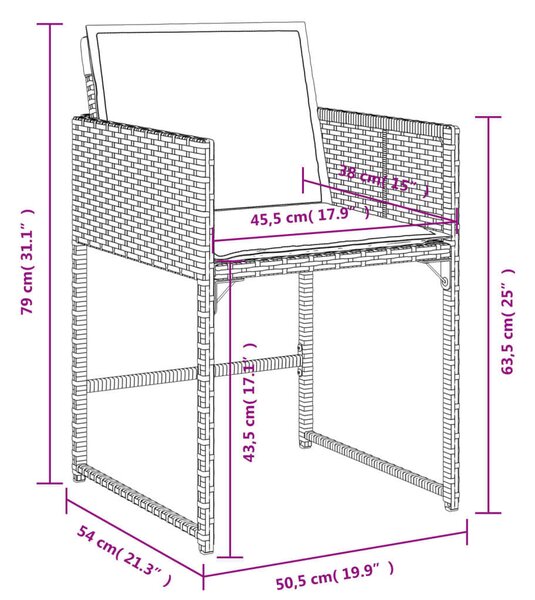 VidaXL - 15 Fős Kerti Étkezőgarnitúra - Bézs Polyrattan