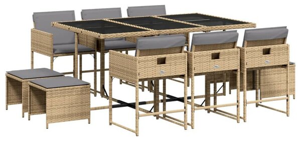 Polyrattan Kerti Étkezőgarnitúra - 11 részes