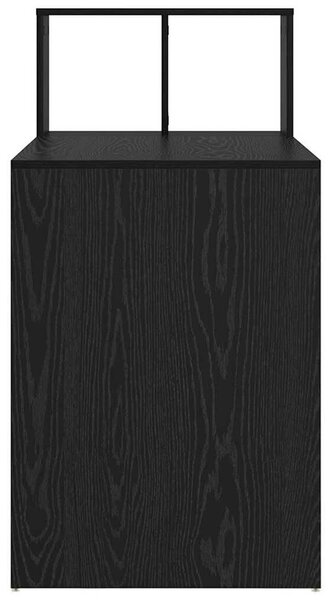 VidaXL Asztal polcokkal Musta tammi 108 x 55 x 103,5 cm Faanyag
