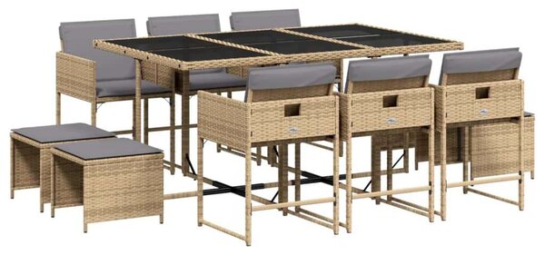 Polyrattan Kerti Étkezőgarnitúra - 11 részes