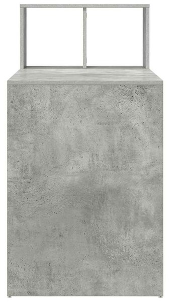 VidaXL Asztal polcokkal Beton Szürke 108 x 55 x 103,5 cm Faanyag
