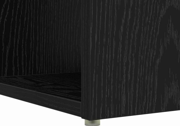 VidaXL Asztal polcokkal Musta tammi 108 x 55 x 103,5 cm Faanyag