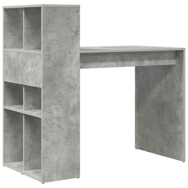VidaXL Asztal polcokkal Beton Szürke 108 x 55 x 103,5 cm Faanyag
