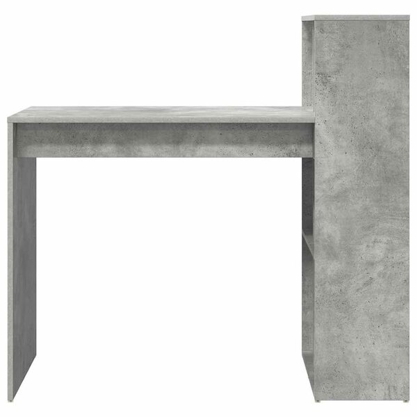 VidaXL Asztal polcokkal Beton Szürke 108 x 55 x 103,5 cm Faanyag