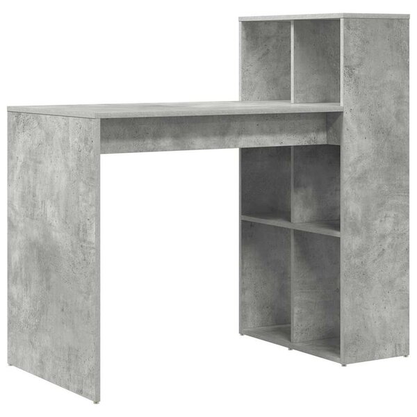 VidaXL Asztal polcokkal Beton Szürke 108 x 55 x 103,5 cm Faanyag