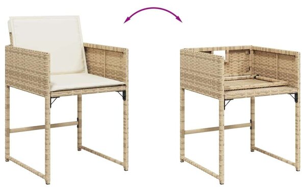 VidaXL Polyrattan Kerti Étkezőgarnitúra - 11 részes - Bézs