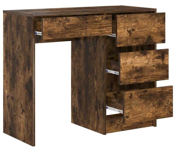 VidaXL Asztal fiókkal Füstölt tölgy 90 x 37,5 x 75 cm Faanyag