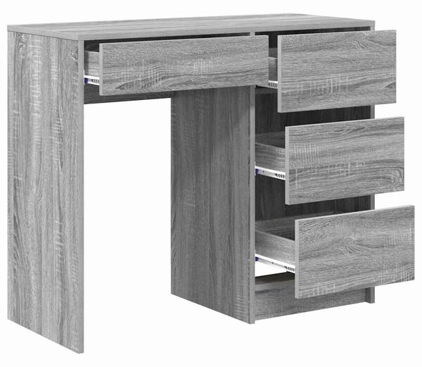 VidaXL Asztal fiókkal Szürke Sonoma 90 x 37.5 x 75 cm Faanyag