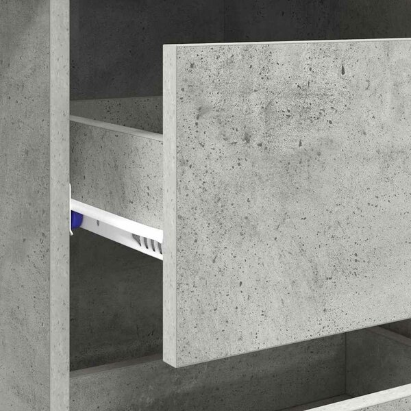 VidaXL Asztal fiókkal tárolóval Beton Szürke 90 x 37.5 x 75 cm Faanyag
