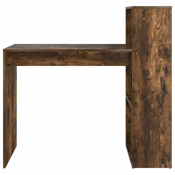VidaXL Asztal polcokkal Füstölt tölgy 108 x 55 x 103.5 cm Faanyag
