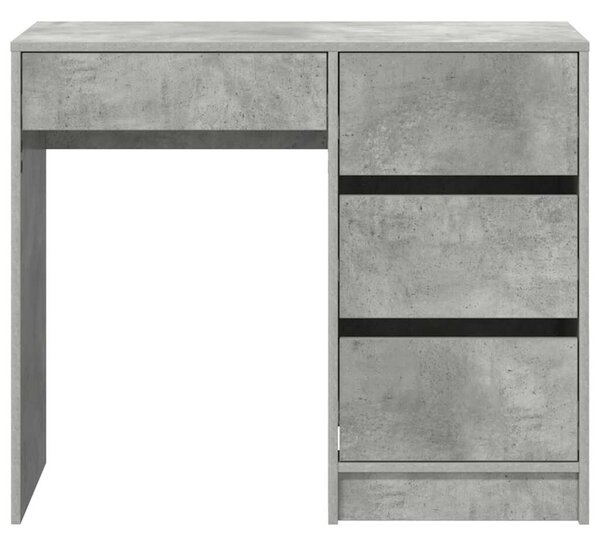 VidaXL Asztal fiókkal tárolóval Beton Szürke 90 x 37.5 x 75 cm Faanyag