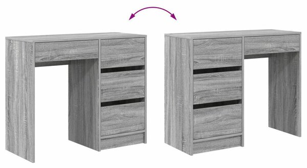 VidaXL Asztal fiókkal Szürke Sonoma 90 x 37.5 x 75 cm Faanyag