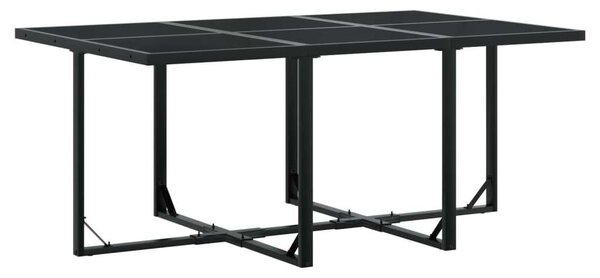 VidaXL Kerti Étkezőgarnitúra - 7 részes - Fekete Polyrattan