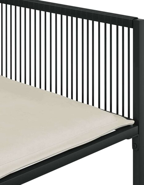 VidaXL Kerti Étkezőgarnitúra - 7 részes - Fekete Polyrattan