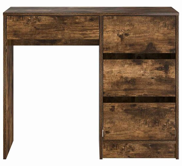 VidaXL Asztal fiókkal Füstölt tölgy 90 x 37,5 x 75 cm Faanyag