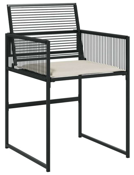 VidaXL Kerti Étkezőgarnitúra - 7 részes - Fekete Polyrattan