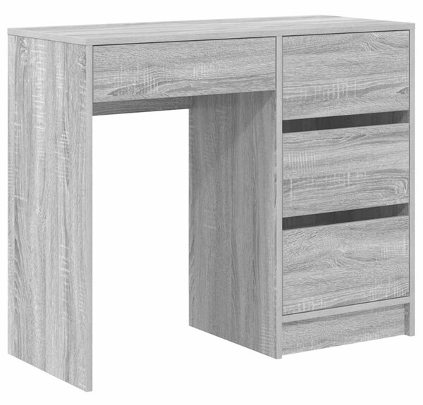 VidaXL Asztal fiókkal Szürke Sonoma 90 x 37.5 x 75 cm Faanyag