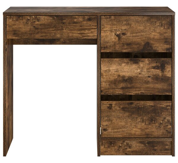 VidaXL Asztal fiókkal Füstölt tölgy 90 x 37,5 x 75 cm Faanyag