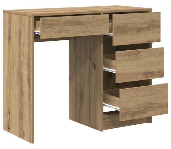 VidaXL Asztal fiókkal Artisan tölgy 90 x 37.5 x 75 cm Faanyag