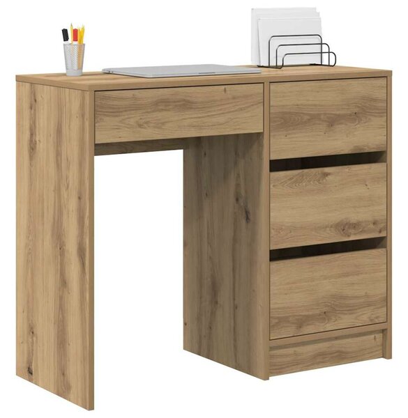VidaXL Asztal fiókkal Artisan tölgy 90 x 37.5 x 75 cm Faanyag